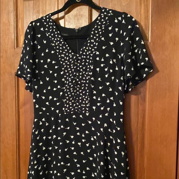Talbots Black and White Ruffled V-Neck Midi Sundress - Picture 4 of 10